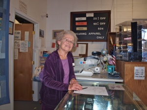 Jeanne runs the thrift shop and has been volunteering here for 13 years